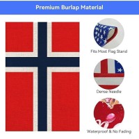 Prettyjessie Norway Flag Norwegian Garden Flags 12X18 Doublesided Small Burlap Yard Flag Decorations For Outdoorsnorway