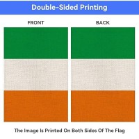 Prettyjessie Ireland Flag Irish Garden Flags 12X18 Doublesided Small Burlap Yard Flag Decorations For Outdoorsireland