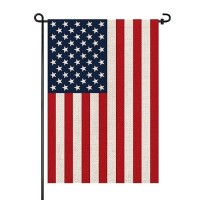 Prettyjessie Usa Flag American Garden Flags 12X18 Doublesided Small Burlap Yard Flag Decorations For Outdoorsusa