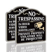 Faittoo No Trespassing Sign Private Property Protected By Video Surveillance Violators Will Be Prosecuted Sign 2Pack 116 X 11