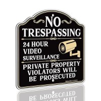 Faittoo No Trespassing Sign Private Property Protected By Video Surveillance Violators Will Be Prosecuted Sign 116 X 116 Inch