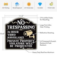 Faittoo No Trespassing Sign Private Property Protected By Video Surveillance Violators Will Be Prosecuted Sign 116 X 116 Inch