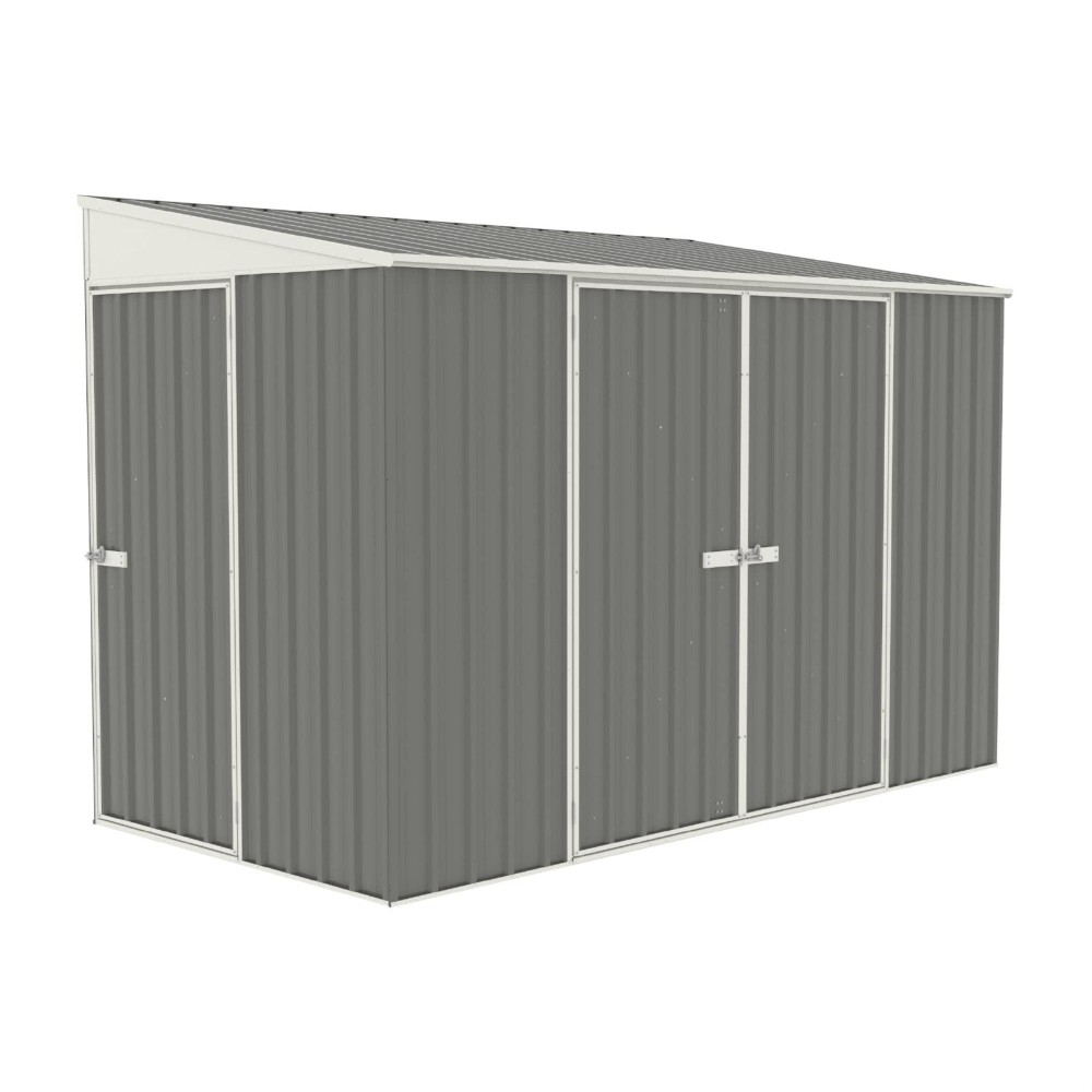 Absco Lean To 10 X 5 Metal Bike Shed Woodland Gray