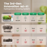 Letpot Lphse Hydroponics Growing System 12 Pods Smart Herb Garden Kit Indoor Indoor Garden App Wifi Controlled With 24W G