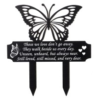 Buryeah Cemetery Decorations For Grave Butterfly Memorial Grave Markers Plaque Stake Metal Memorial Sympathy Cemetery Garden Sta