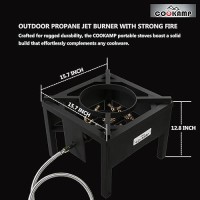 Cookamp Jet Burner 23 Tips Outdoor Propane Gas Cooker With 010 Psi Adjustable Regulator And Steel Braided Hose Sa1723