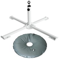 Ammsun Foldable Portable Beach Umbrella Standportable Patio Umbrella Base Holder Outdoor Sunshade Anchor With Weight Bag Rust F