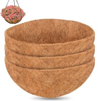 Zeedix 18 Inch Coco Liners For Hanging Baskets 3 Pcs Round Coco Liner 100 Natural Coco Fiber Basket Coconut Replacement Liner