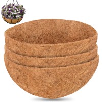 Zeedix 20 Inch Coco Liners For Hanging Baskets 3 Pcs Round Coco Liner 100 Natural Coco Fiber Basket Coconut Replacement Liner