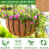 Zeedix 20 Inch Coco Liners For Hanging Baskets 3 Pcs Round Coco Liner 100 Natural Coco Fiber Basket Coconut Replacement Liner