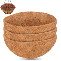 Zeedix 16 Inch Coco Liners For Hanging Baskets 3 Pcs Round Coco Liner 100 Natural Coco Fiber Basket Coconut Replacement Liner