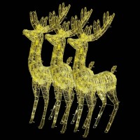 Vidaxl Xxl Acrylic Christmas Reindeers 250 Led 3 Pcs 70.9