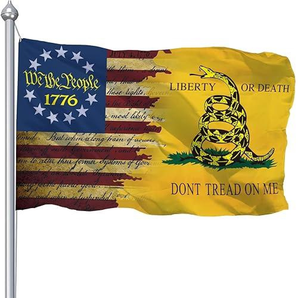 Dont Tread On Me Flag 3X5 Ft Gadsden Dont Tread On Me Flags Banner Double Printed Usa American Rattlesnake Garden Flag Outdoo