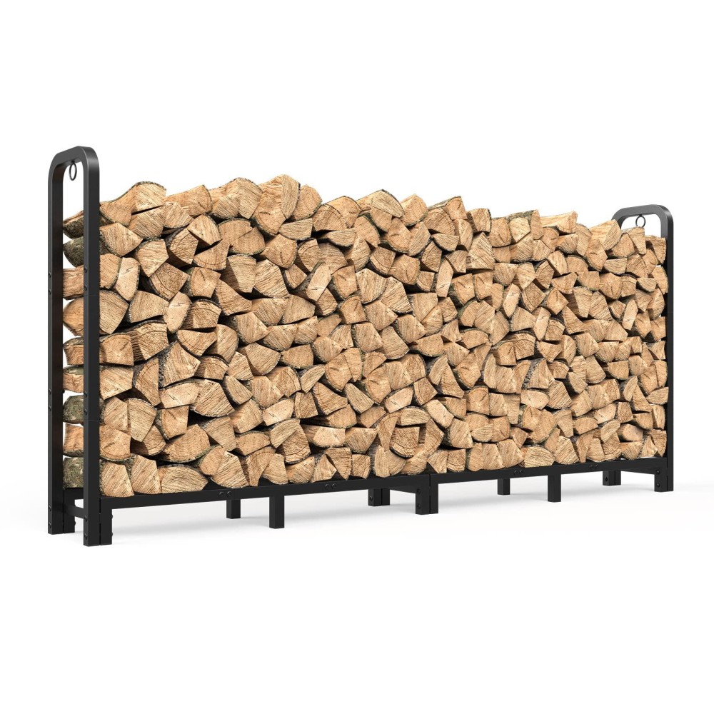 Mr Ironstone 8Ft Firewood Rack Outdoor Upgraded Adjustable Firewood Rack Heavy Duty Logs Stand Stacker Holder For Fireplace F