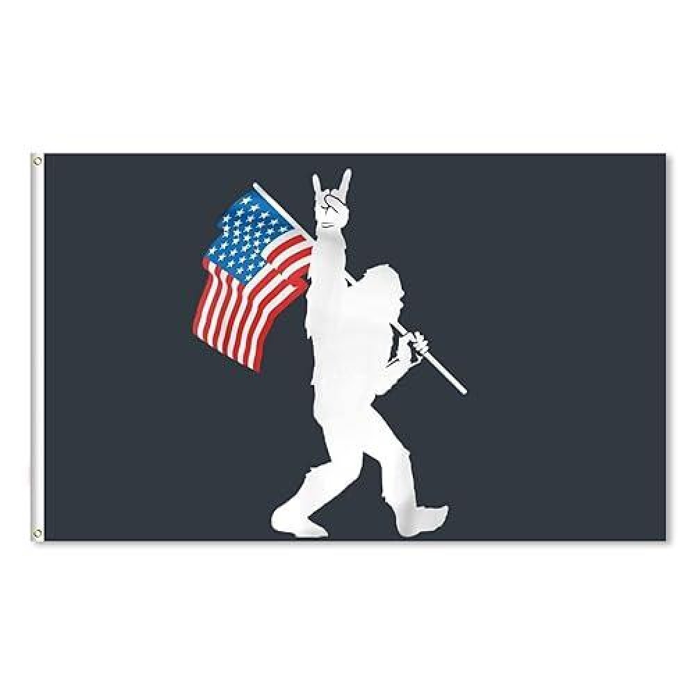 Flagburg American Flag Bigfoot Sasquatch Outdoor Flag Banner Breeze Flag Home Garden Flag 3X5 Ft Flag Decorative Flag