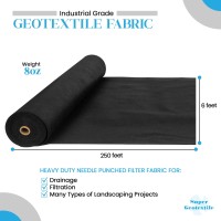 Super Geotextile 4 6 8 Oz Non Woven Fabric For Landscaping French Drains Underlayment Erosion Control Construction Project