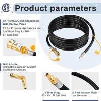 Iococee 18Ft Rv Quick Connect Propane Hose Quick Connect Propane Hose For Rv To Grill Low Pressure Quick Connect Propane Hose