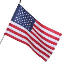 Linyup Pole Sleeve American Flag 25X4 Ft Outdoor Made In Usa Heavy Duty Embroidered Stars Sewn Stripes 210D Oxford Nylo