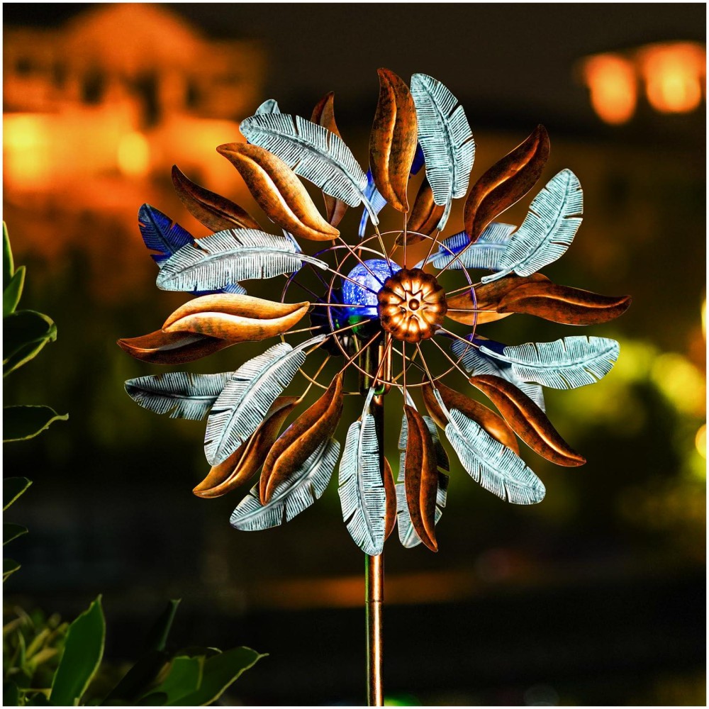 Lariander Solar Wind Spinners 87 Inch Extra Large Metal For Yard Garden Decor Yard Art Windmills For Outdoor