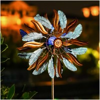 Lariander Solar Wind Spinners 87 Inch Extra Large Metal For Yard Garden Decor Yard Art Windmills For Outdoor