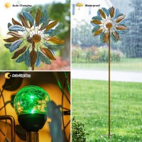 Lariander Solar Wind Spinners 87 Inch Extra Large Metal For Yard Garden Decor Yard Art Windmills For Outdoor