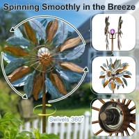 Lariander Solar Wind Spinners 87 Inch Extra Large Metal For Yard Garden Decor Yard Art Windmills For Outdoor