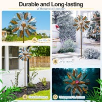 Lariander Solar Wind Spinners 87 Inch Extra Large Metal For Yard Garden Decor Yard Art Windmills For Outdoor