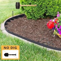 No Dig Landscape Edging Border Kit 90Ft 2In Tall  Garden Edging Border With 108 Anchoring Spikes  Plastic Edging For Landscaping Flower Beds Lawn  Black