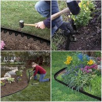 No Dig Landscape Edging Border Kit 90Ft 2In Tall  Garden Edging Border With 108 Anchoring Spikes  Plastic Edging For Landscaping Flower Beds Lawn  Black