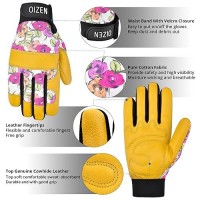 Oizen Leather Tough Cowhide Work Gardening Gloves For Women Thorn Proof  Working Gloves  Gardening Gifts For Women