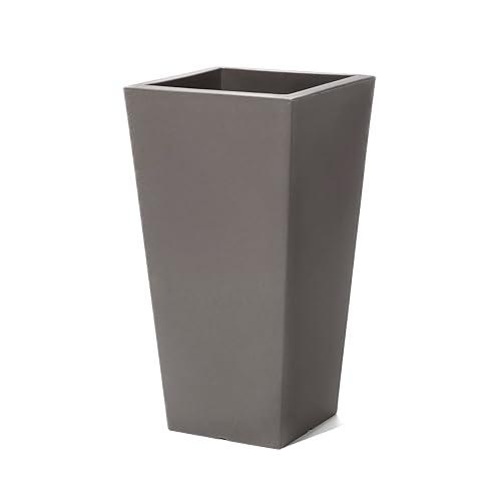 Step2 Tremont Tall Square Tapered Planter  Large Planters For Outdoor Plants  Gardening And Flower Pot For Patio Or Porch  Self Watering With Easy Drainage  Durable Plastic  Dark Cedar  1-Pack