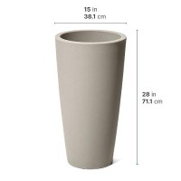 Step2 Tremont Tall Round Planter Pot Concrete Large Planter For Outdoorindoor Use Maintenance Free Design Ideal Patio An