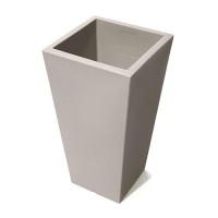 Step2 Tremont Tall Square Tapered Planter  Large Planters For Outdoor Plants  Gardening And Flower Pot For Patio Or Porch  Self Watering With Easy Drainage  Durable Plastic  Concrete  1-Pack