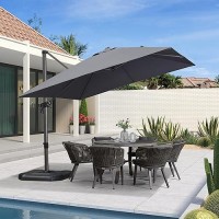 Purple Leaf 10 Feet Patio Umbrella Outdoor Cantilever Square Umbrella Aluminum Offset Umbrella With 360Degree Rotation For Gard