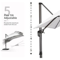 Purple Leaf 8 Feet Patio Umbrella Outdoor Cantilever Square Umbrella Aluminum Offset Umbrella With 360Degree Rotation For Garde