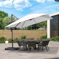 Purple Leaf 10 Feet Patio Umbrella Outdoor Cantilever Square Umbrella Aluminum Offset Umbrella With 360Degree Rotation For Gard