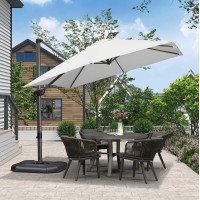 Purple Leaf 9 Feet Patio Umbrella Outdoor Cantilever Square Umbrella Aluminum Offset Umbrella With 360Degree Rotation For Garde