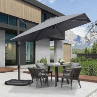 Purple Leaf 9 Feet Patio Umbrella Outdoor Cantilever Square Umbrella Aluminum Offset Umbrella With 360Degree Rotation For Garde