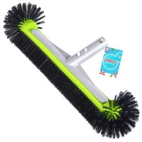 Swimming Pool Wall Tile Brush With Round Ends 175 Heavy Duty Aluminum Back Head For Cleans Walls Tiles Floors 7 Rows P