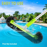 Swimming Pool Wall Tile Brush With Round Ends 175 Heavy Duty Aluminum Back Head For Cleans Walls Tiles Floors 7 Rows P