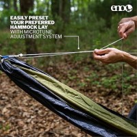 Eno Microtune Structural Ridgeline - Camping Hammock Travel Essentials - Hammock Cord For Preset Lay - Compatible With 1 To 2 Person Portable Hammocks - Sapphire/Grey