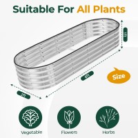 Utopia Home Galvanized Raised Garden Bed Kit 6X2X1Ft Planter Box Raised Garden Beds Outdoor Easy Assembly Metal Raised Bed For