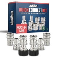 Mckillans M2214Mm Pressure Washer Quick Connect Kit M2214Mm To 38 Male Female Quick Disconnect Kit For Power Washer Stain