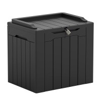 Greesum 31 Gallon Resin Deck Box Large Outdoor Storage For Patio Furniture Garden Tools Pool Supplies Weatherproof And Uv Res