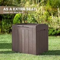 Jummico 31 Gallon Resin Deck Box Waterproof Indoor Outdoor Storage Boxes For Patio Furniture Cushions And Garden Tools