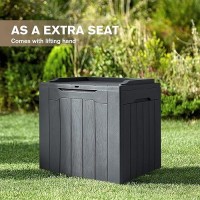 Jummico 31 Gallon Resin Deck Box Waterproof Indoor Outdoor Storage Boxes For Patio Furniture Cushions And Garden Tools