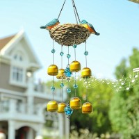 Taman Blue Bird Wind Chime Wind Bell For Outside Indoor Resin Decorative Metal Bronze Mobile Wind Chime Memorial Sympathy Gift