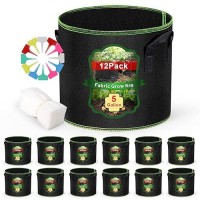 Mekolife Grow Bags Potato Grow Bags Thickened Fabric Pots Large Grow Bags Tomato Vegetables Grow Bags 12 Pack5 Gallon