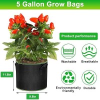 Mekolife Grow Bags Potato Grow Bags Thickened Fabric Pots Large Grow Bags Tomato Vegetables Grow Bags 12 Pack5 Gallon