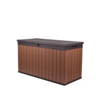 Keter Darwin 150 Gallon Resin Large Deck Box Organization And Storage For Patio Furniture Outdoor Cushions Garden Tools And